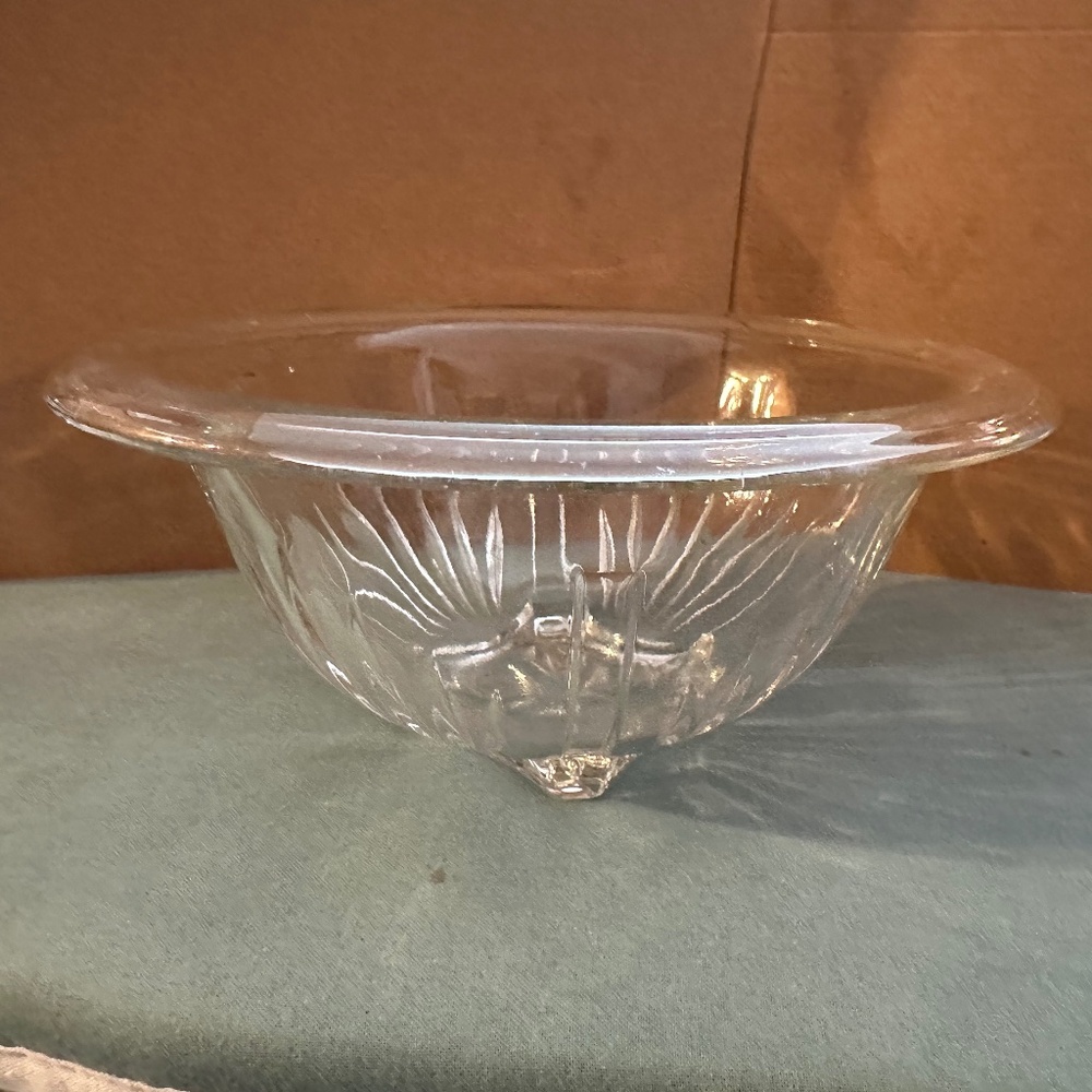 Vintage Clear Glass Rolled Rim Bowl